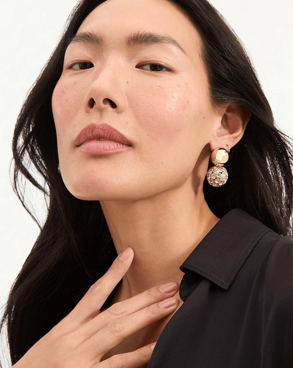 Crystal Sphere Stud Earrings