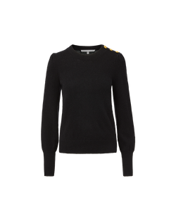 Nelia Cashmere Pullover | Button Accent