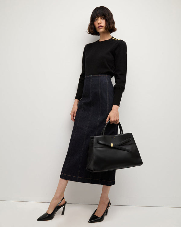 Nelia Cashmere Pullover | Button Accent