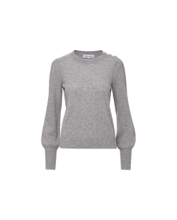 Nelia Cashmere Pullover | Button Accent