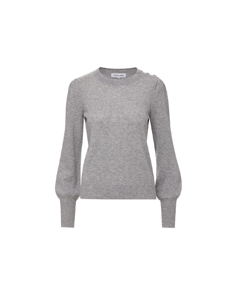 Nelia Cashmere Pullover | Button Accent