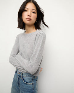 Nelia Cashmere Pullover | Button Accent