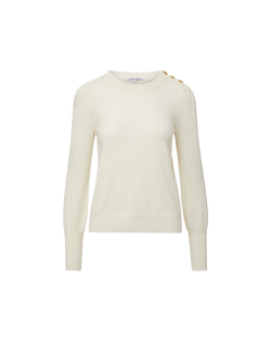 Nelia Cashmere Pullover | Button Accent