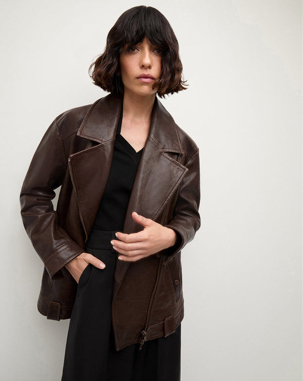 Thandie Leather Dickey Jacket