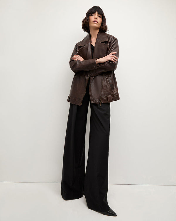 Thandie Leather Dickey Jacket