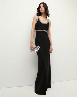 Flores Bead-Trim Maxi Dress
