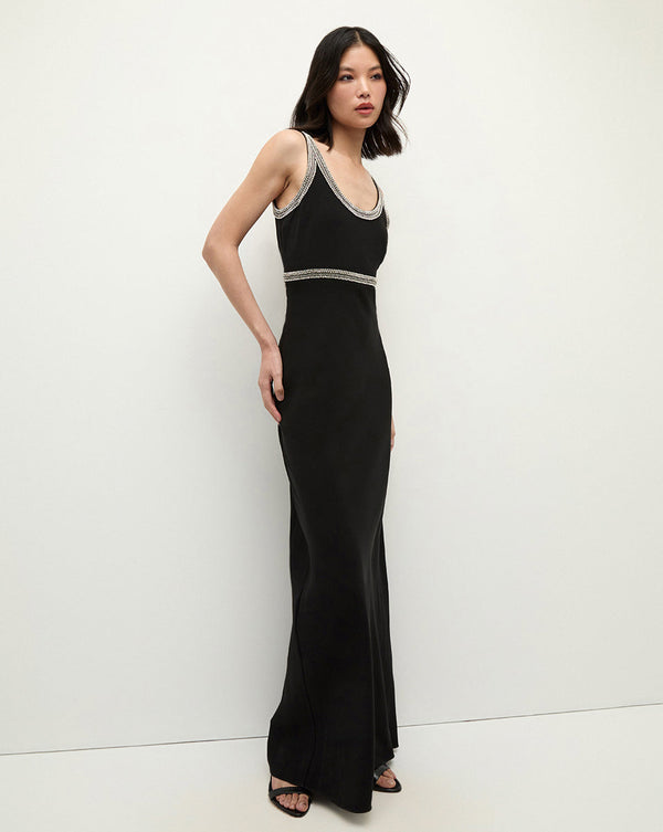 Flores Bead-Trim Maxi Dress