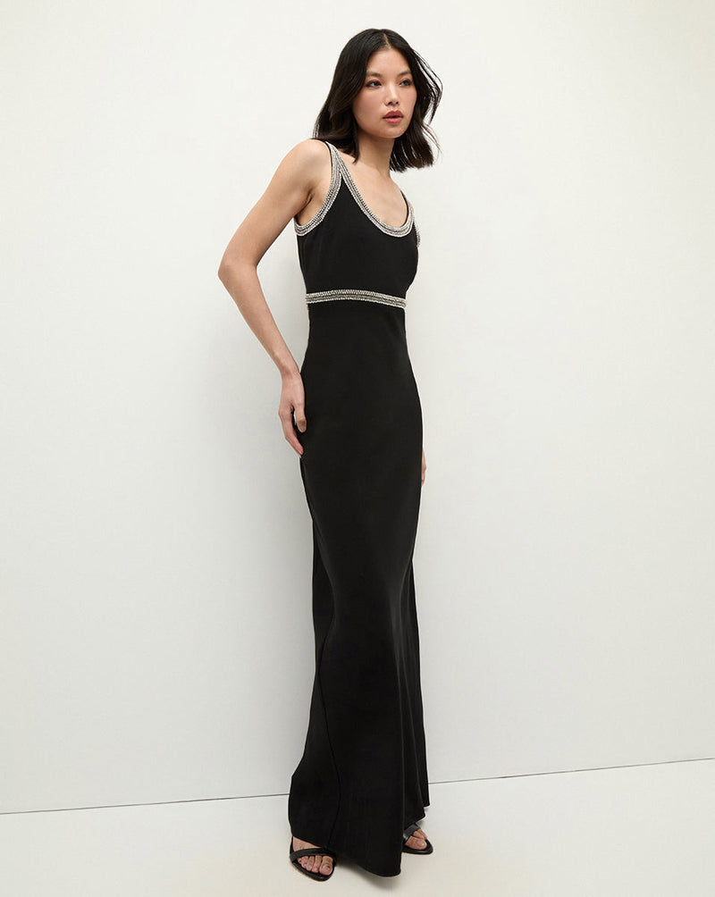 Flores Bead-Trim Maxi Dress