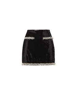 Perry Pearl-Trim Sequin Skirt