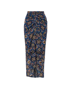 Sira Ruched Silk Skirt