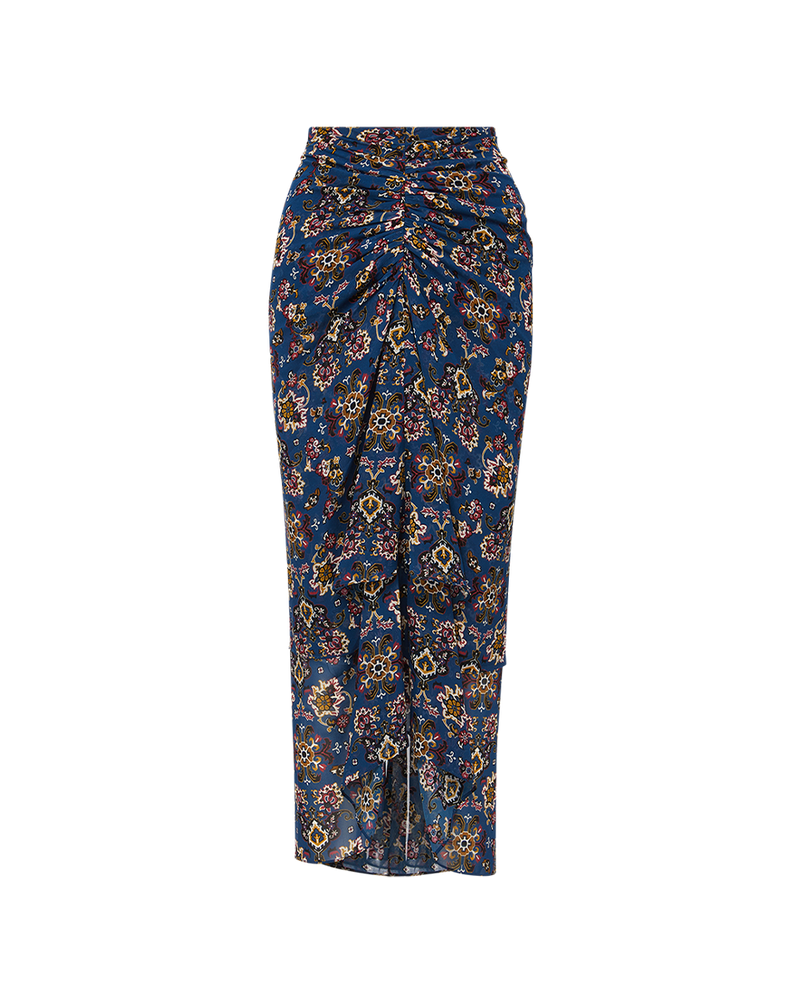 Sira Ruched Silk Skirt