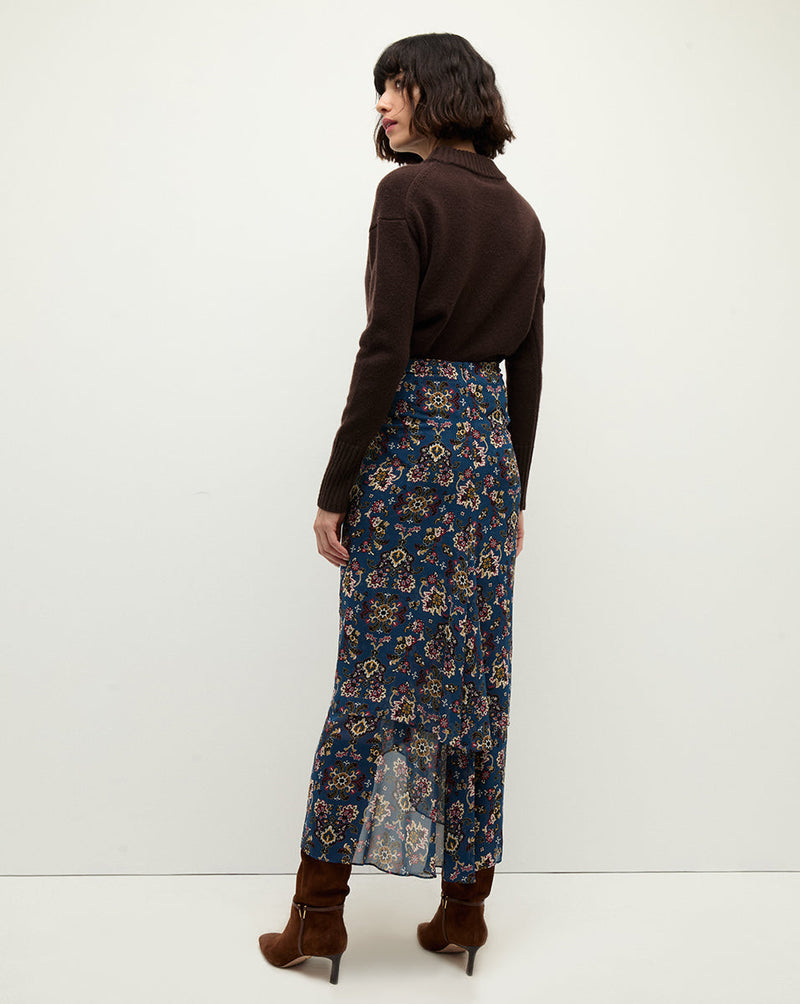 Sira Ruched Silk Skirt