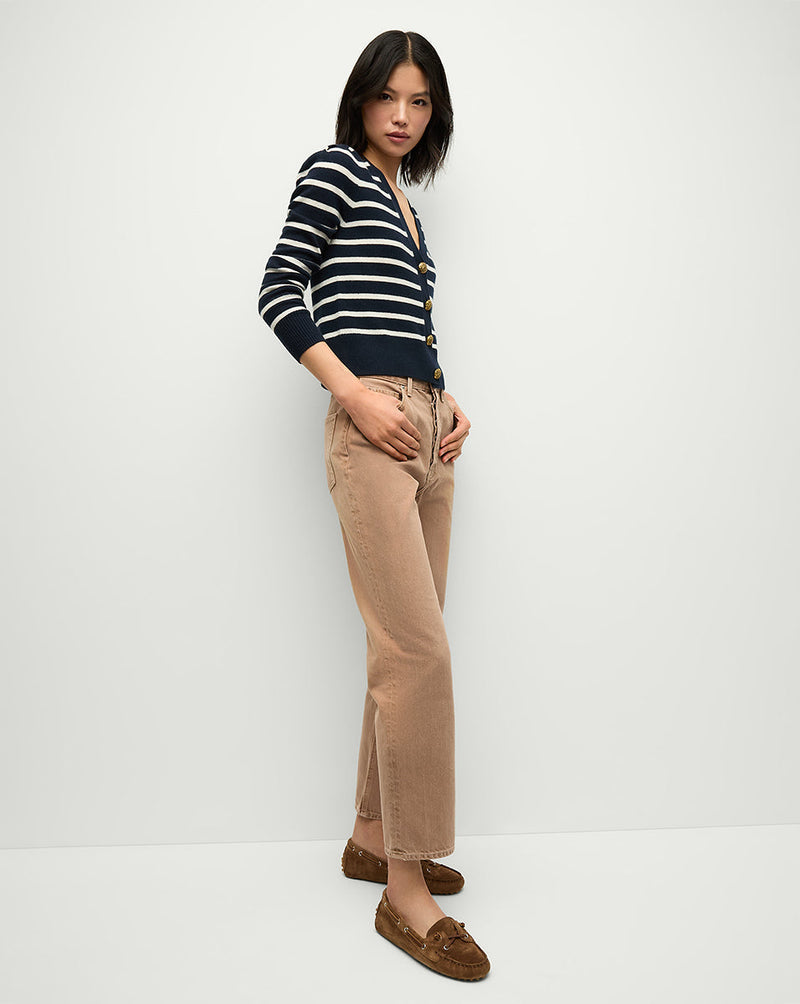 Solene Striped Cashmere Cardigan
