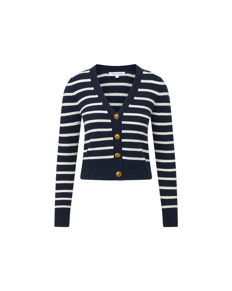 Solene Striped Cashmere Cardigan