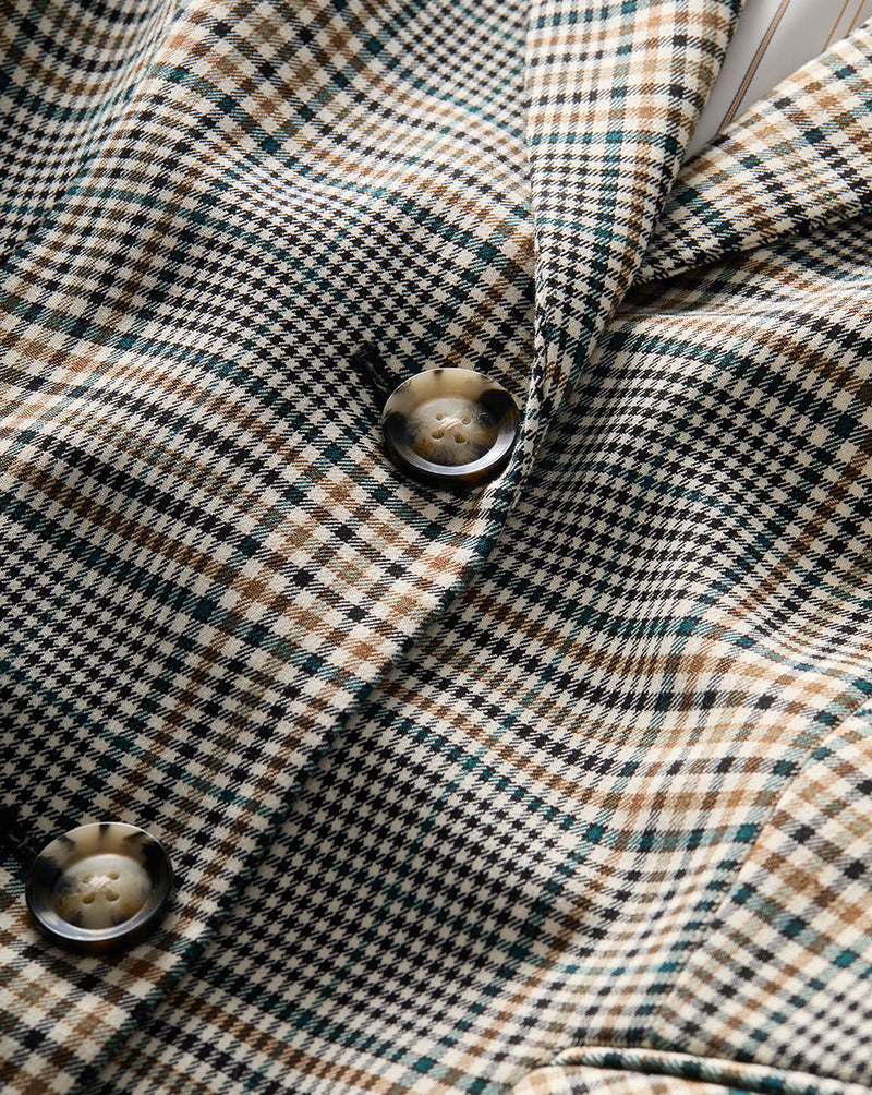Ryanne Belted Plaid Dickey Jacket