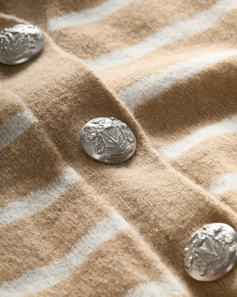 Solene Striped Cashmere Cardigan