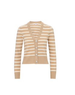 Solene Striped Cashmere Cardigan