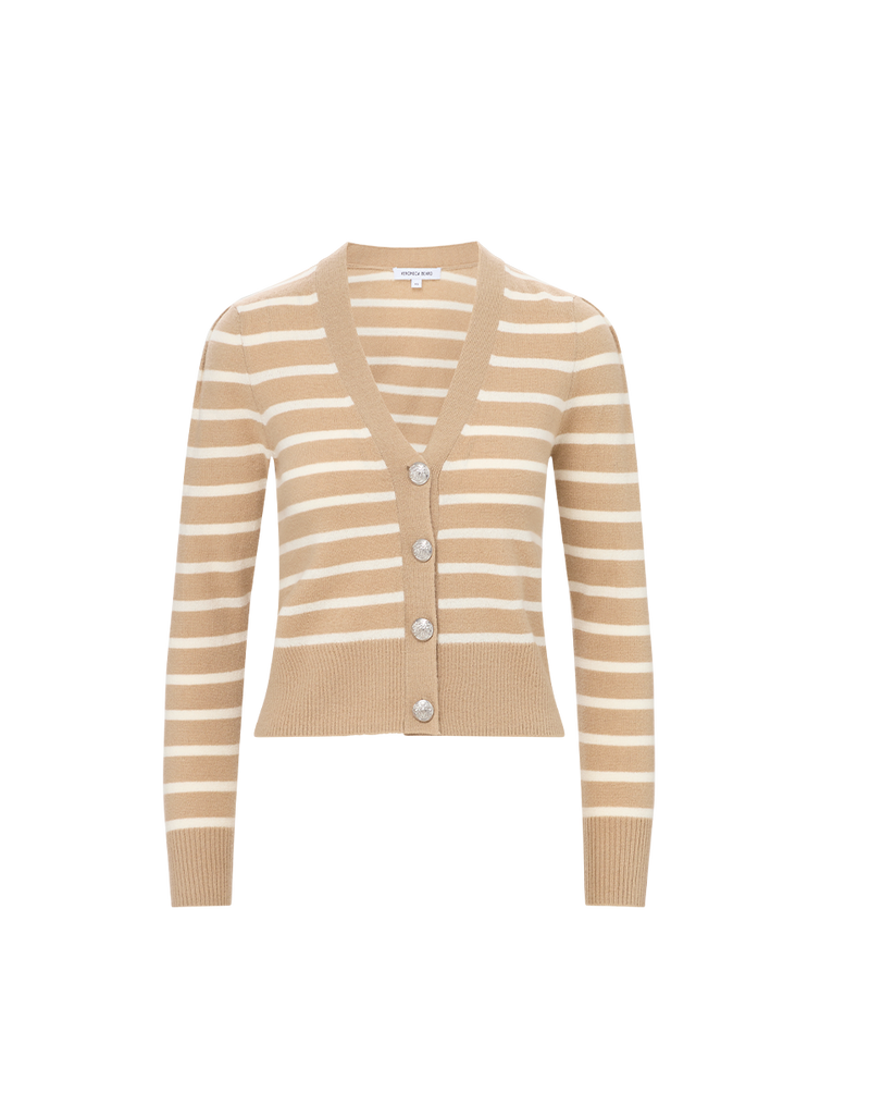 Solene Striped Cashmere Cardigan