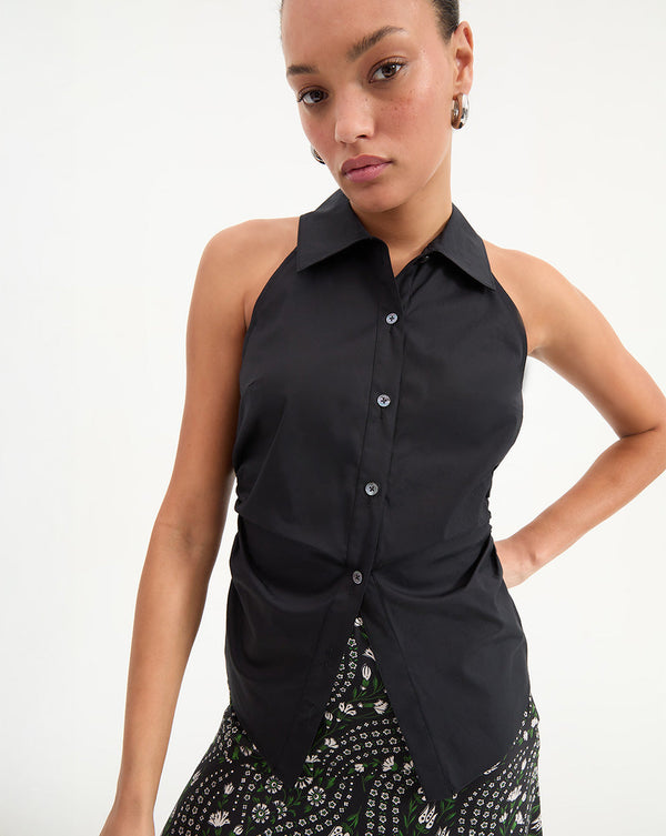 Regina Sleeveless Button-Down Shirt