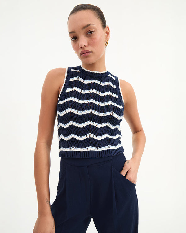 Jerrel Cropped Knit Tank Top