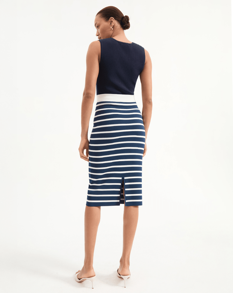 Corbin Striped Midi Skirt