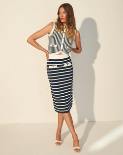 Corbin Striped Midi Skirt
