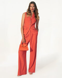 Heyser Wide-Leg Stretch-Linen Pant