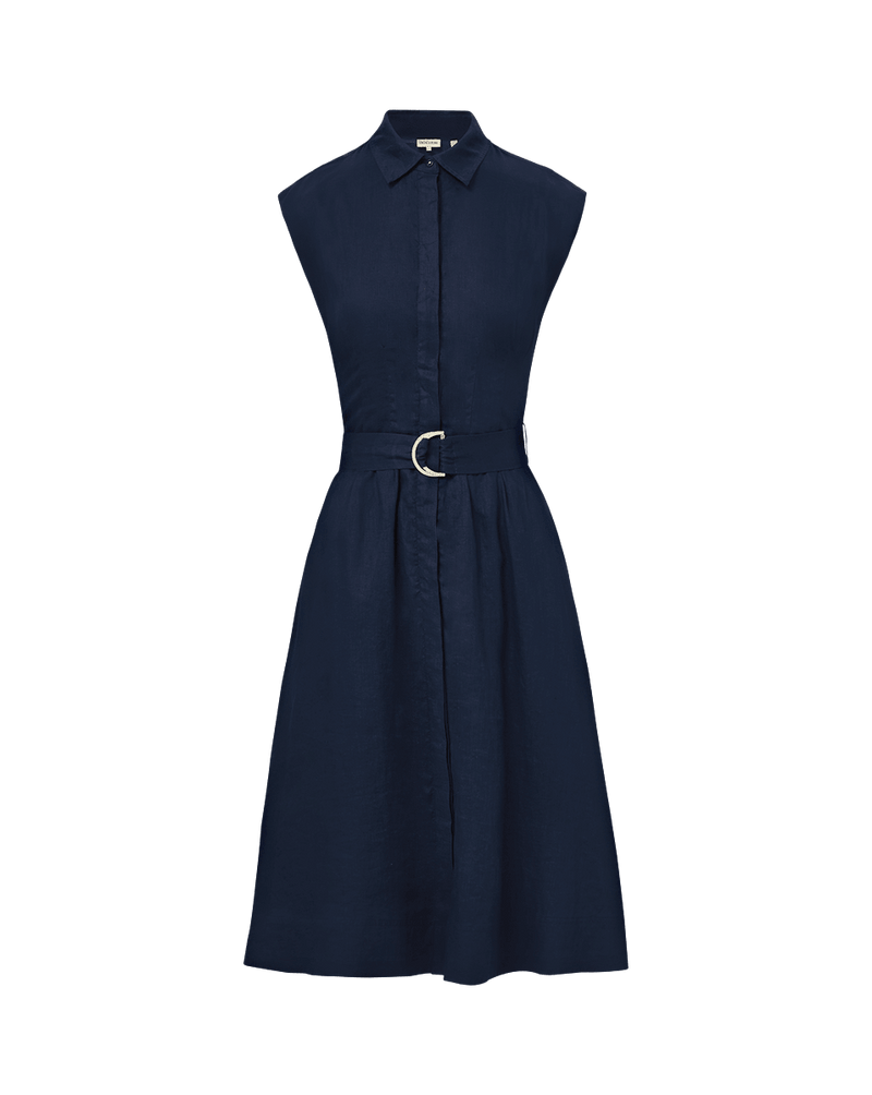 Loreta Belted Linen Dress