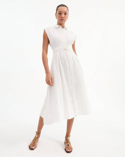 Loreta Belted Linen Dress