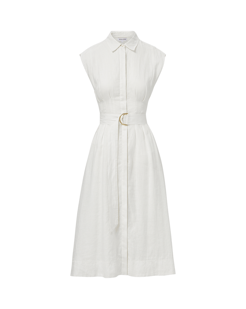 Loreta Belted Linen Dress