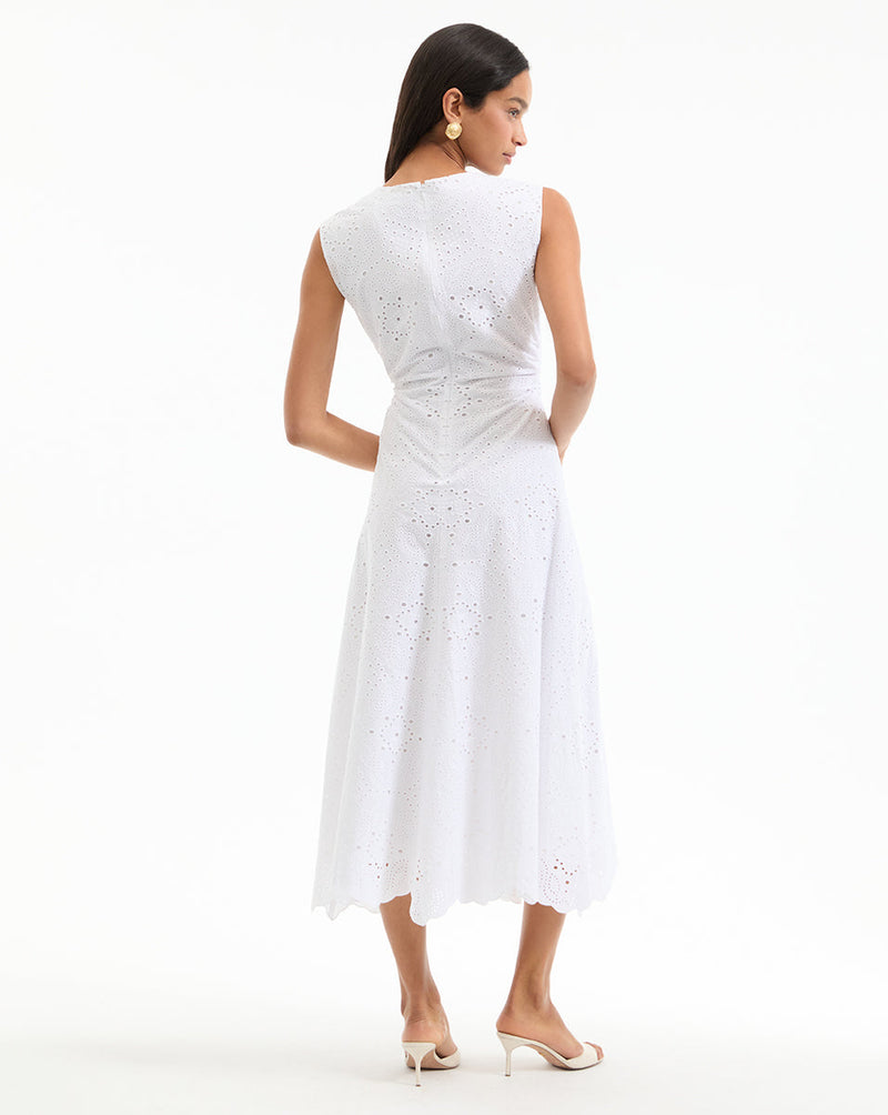 Aven Eyelet Midi Dress