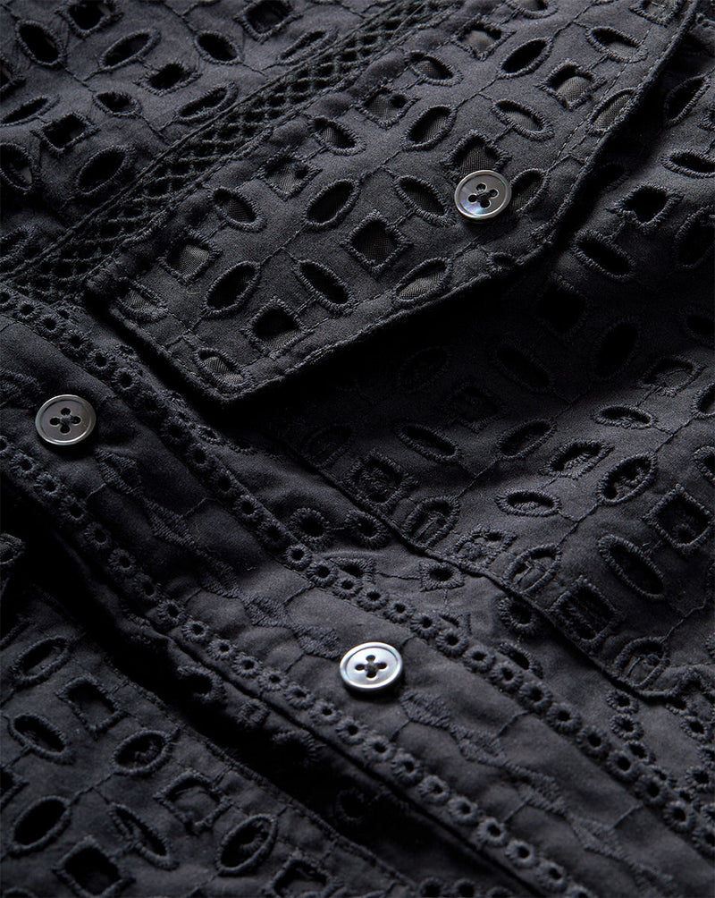 Spruce Eyelet Short-Sleeve Button-Down