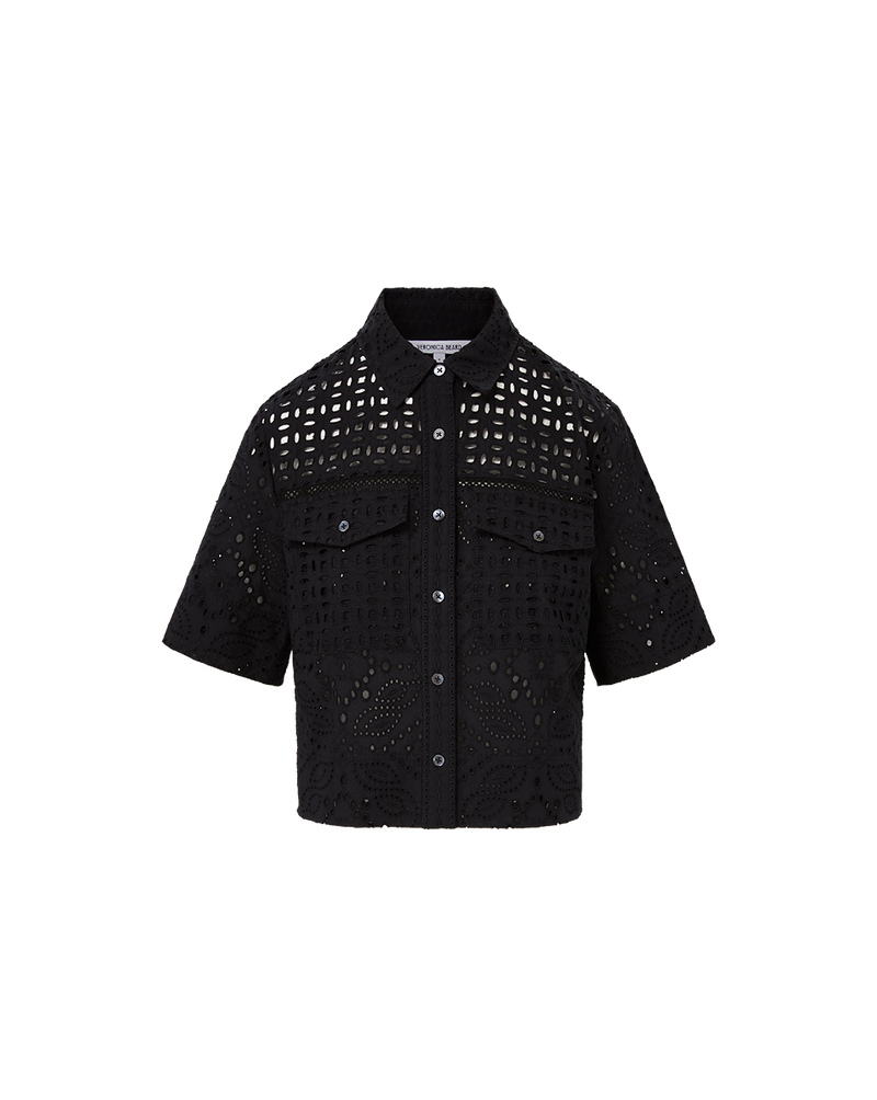 Spruce Eyelet Short-Sleeve Button-Down