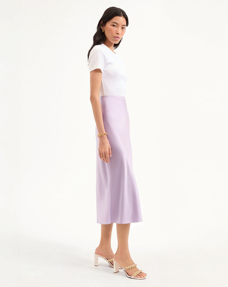 Clover Stretch-Silk Slip Skirt
