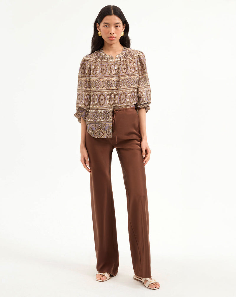 Ashlynn Silk-Linen Blouse