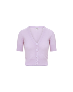 Solene Short-Sleeve Cashmere Cardigan