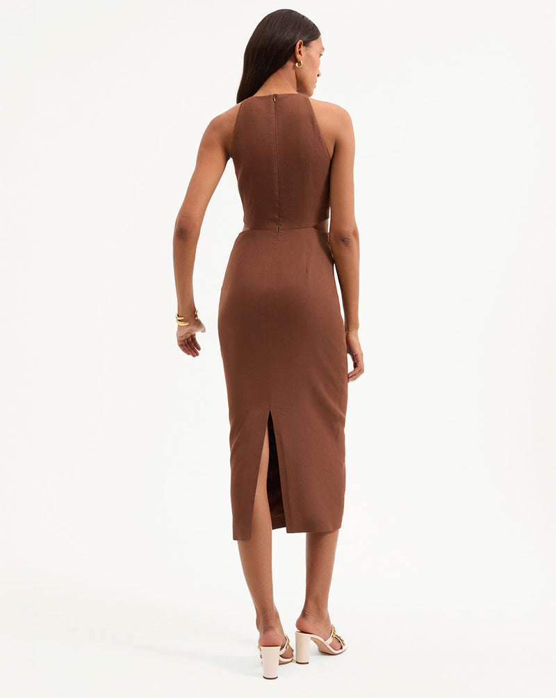 Isla Gold Medallion Midi Dress