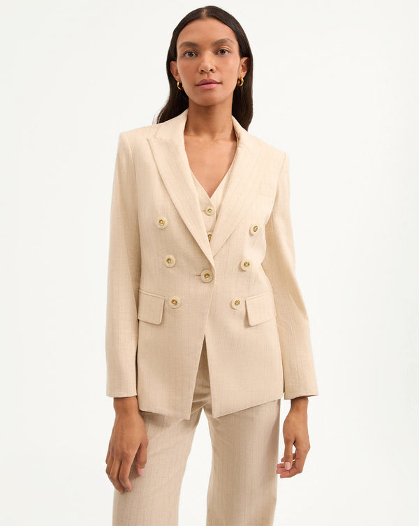Gaya Metallic Pinstripe Dickey Jacket