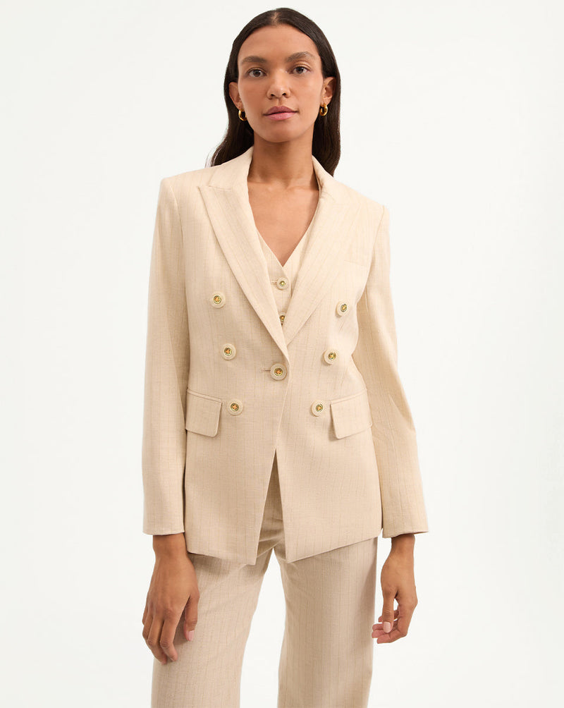 Gaya Metallic Pinstripe Dickey Jacket