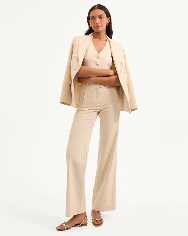 Gaya Metallic Pinstripe Dickey Jacket