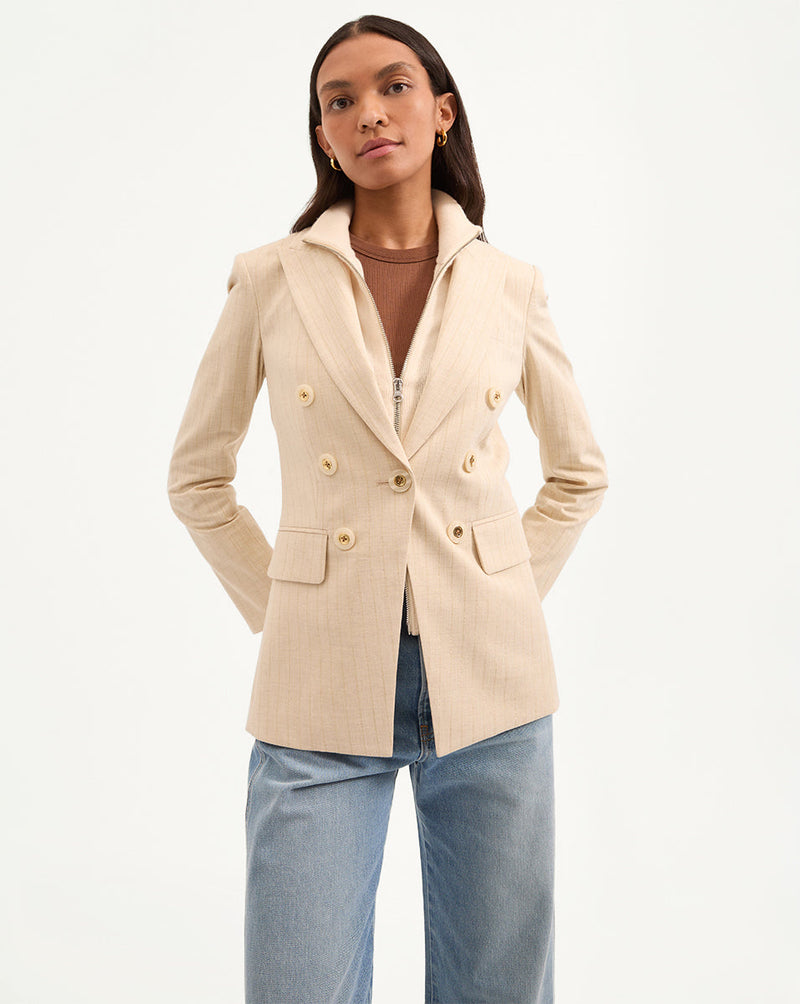 Gaya Metallic Pinstripe Dickey Jacket