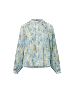 Fennel Pleated Button-Down
