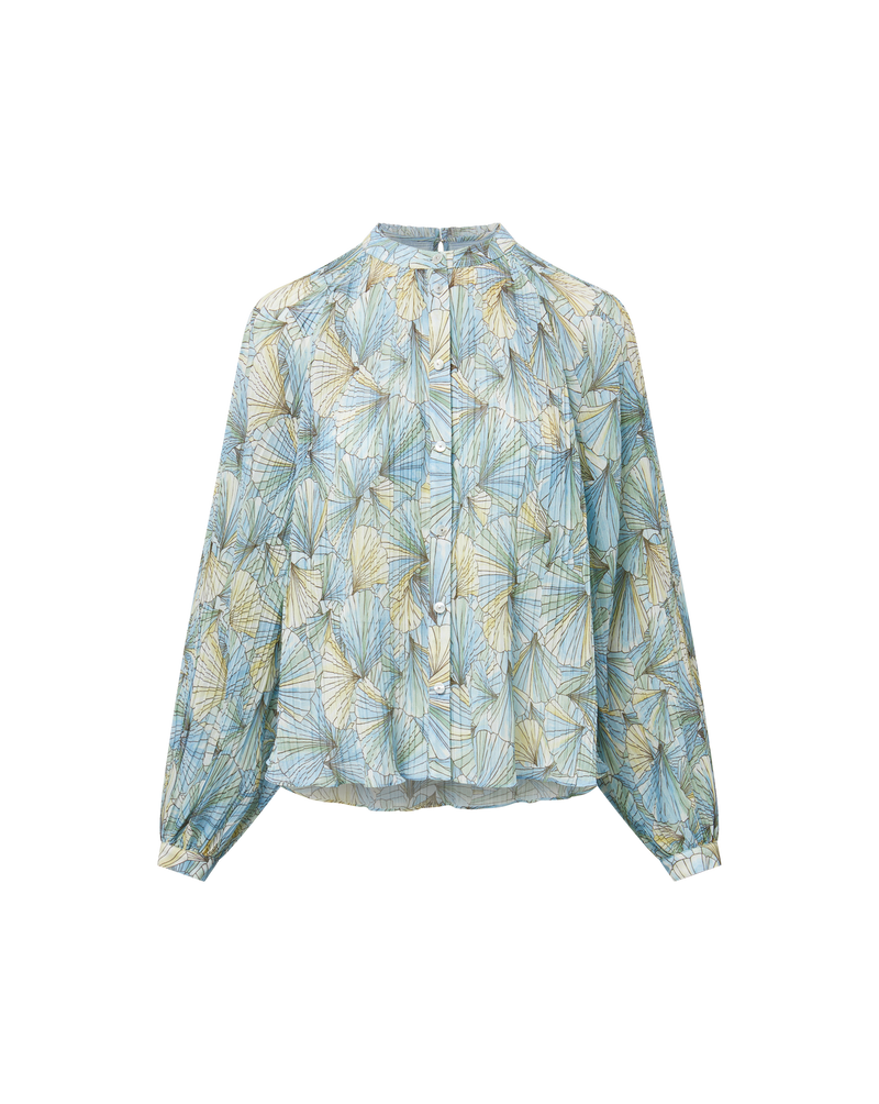 Fennel Pleated Button-Down
