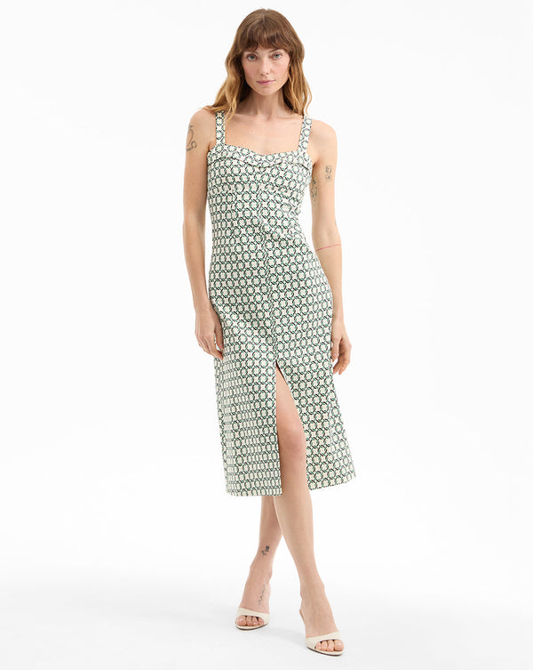 Colleen Stretch-Linen Midi Dress