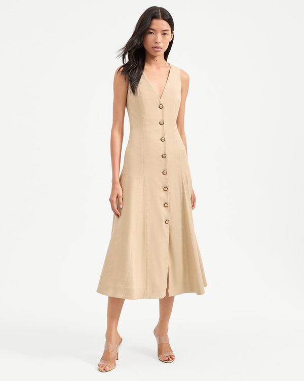 Lou Pleated Midi Dress