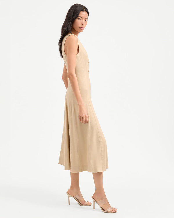 Lou Pleated Midi Dress