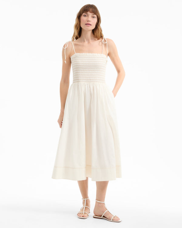 Kaela Smocked Midi Dress