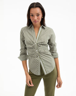 Devra Striped Button-Down Shirt