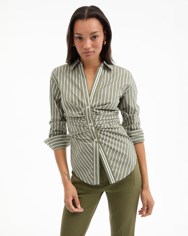Devra Striped Button-Down Shirt