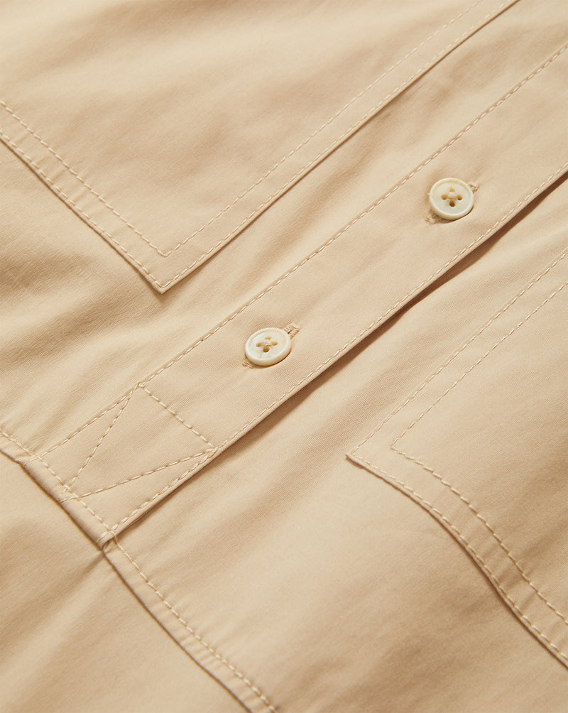 Cam Drop-Waist Midi Shirtdress